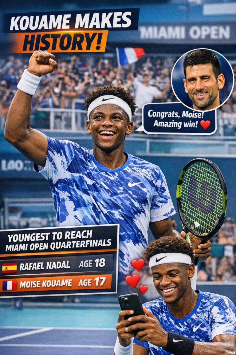 Moise Kouame Reacts to Novak Djokovic’s DM After Miami Open Breakthrough Moise Kouame Reacts to Novak Djokovic’s DM After Miami Open Breakthrough